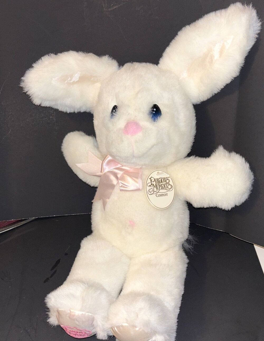 VINTAGE-15” 1993 APPLAUSE Plush SNOWBALL BUNNY White Pink PRECIOUS MOMENTS